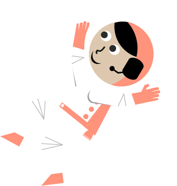 floating astronaut kid having so much fun
